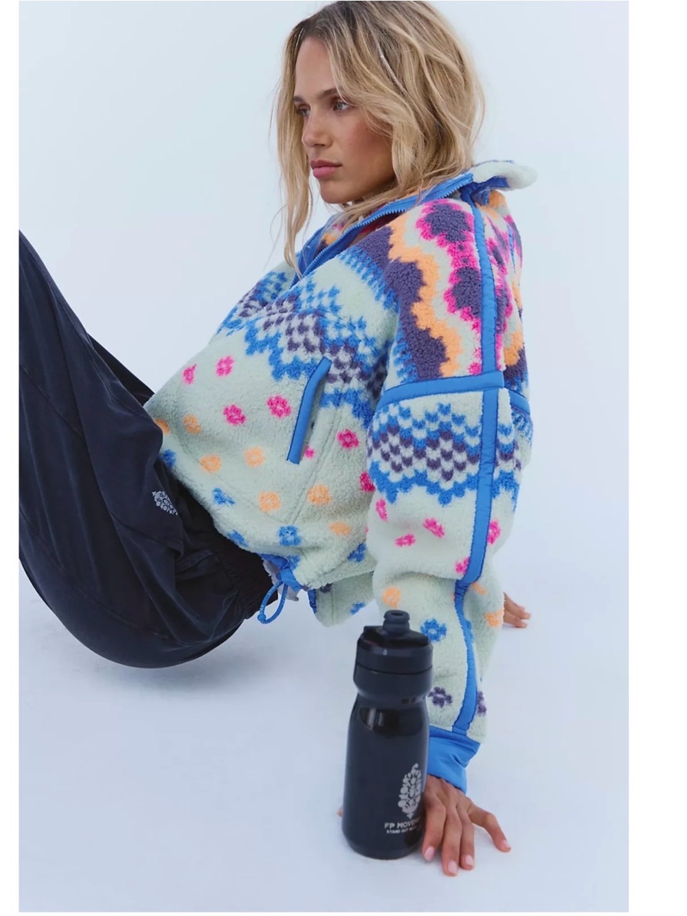 Free People Mountain High Printed 1/2 Zip Fleece Pullover - Picture 3 of 4
